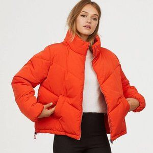 H&M | Orange Padded Puffer Jacket Women's XS